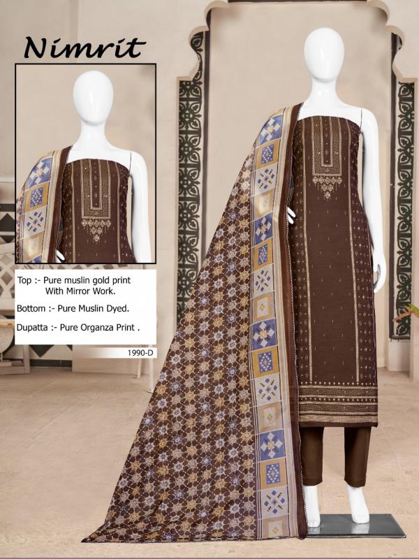 Bipson Nimrit 1990 Designer Masleen Dress Material Collection